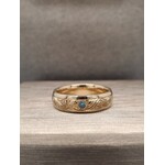 Modern Heirloom® Blue Diamond Fiddlehead Scroll Band, 14KY