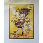 Deborah Hershey Designs "She is as Happy as a Heathen" Matted Print