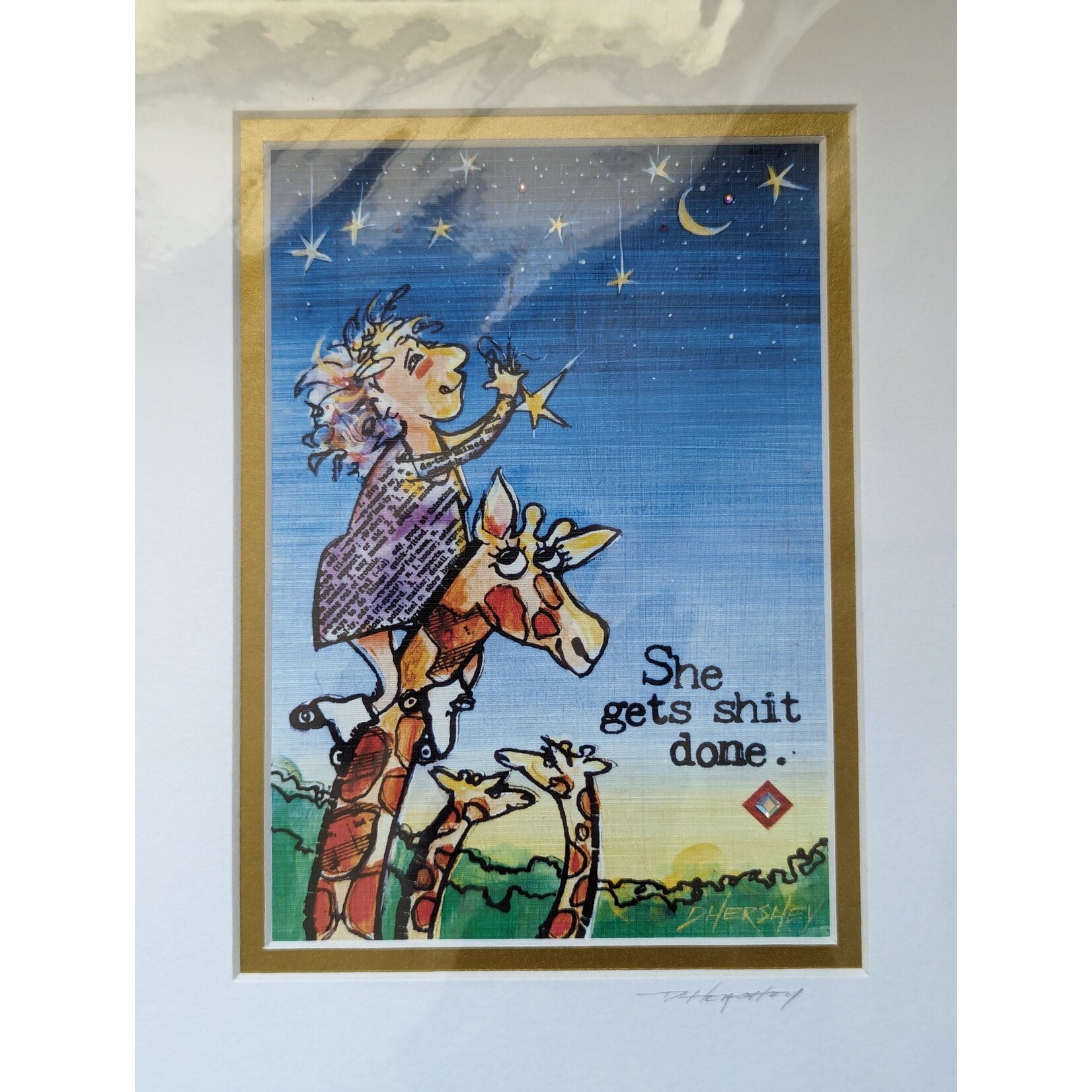 Deborah Hershey Designs "She Gets Shit Done" Matted Print