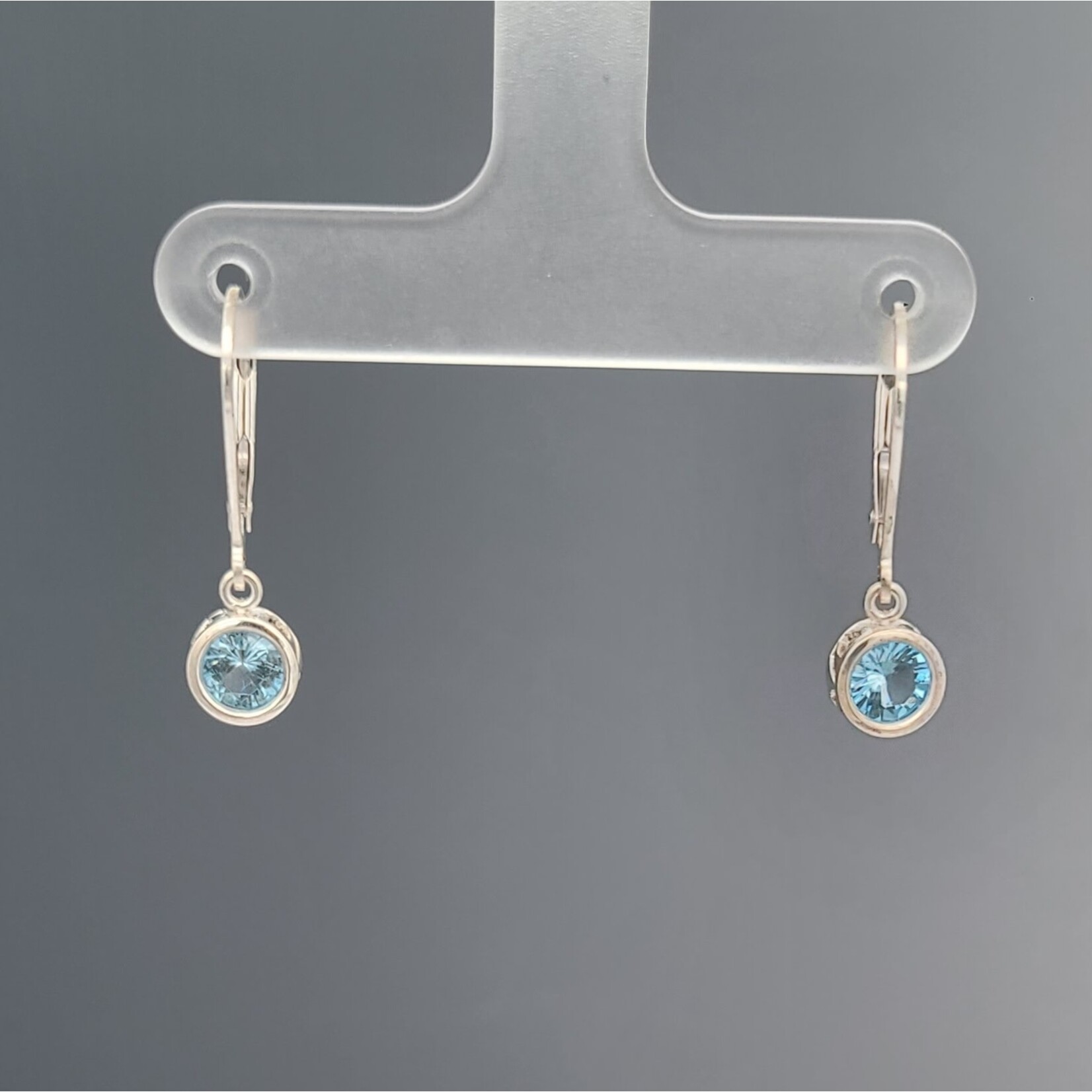 Sterling Filigree Dangle Earrings w/ 5mm Blue Topaz