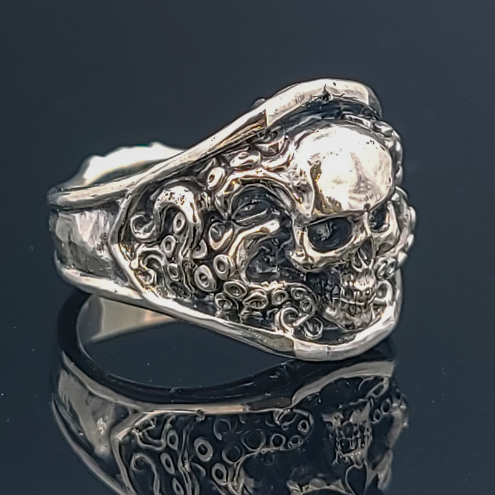 Octo Skull Signet Ring Sterling Silver Bonsai Gallery