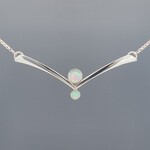 Modern Heirloom® Sterling Silver Chevron Necklace w/ Opal