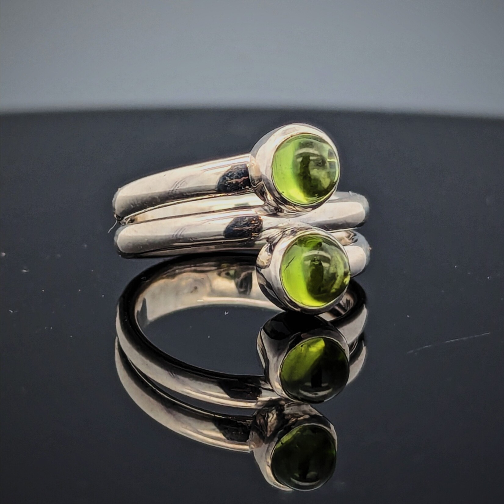 Modern Heirloom® 2-Stone coil Ring w/ Peridot Cabochons