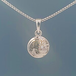 Modern Heirloom® Sunset in the Waves Micro Medallion, Engraved Sterling Silver