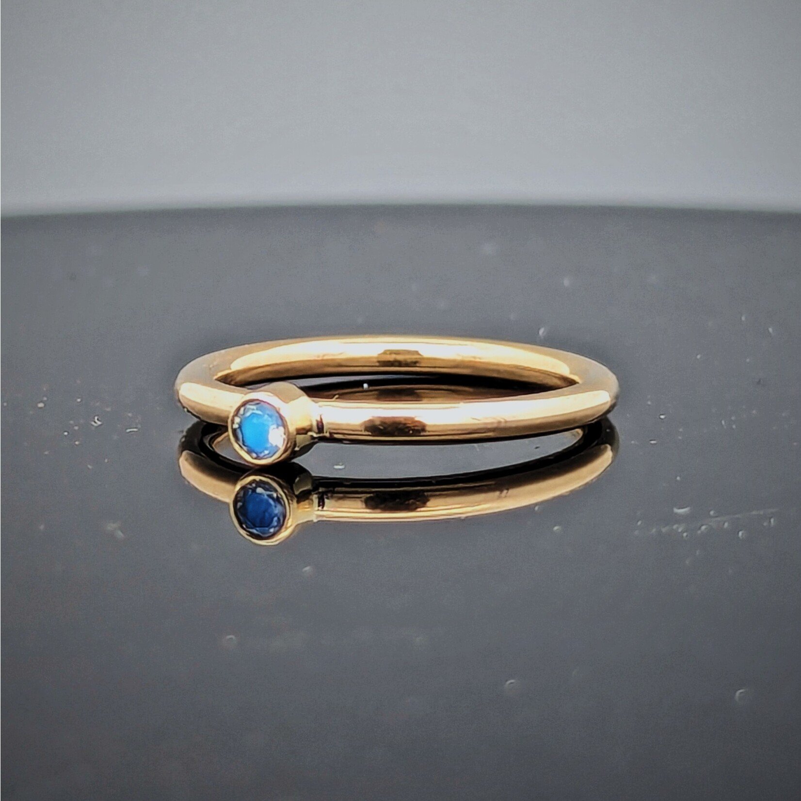 Modern Heirloom® 14KY Stackable Birthstone Ring w/ 3mm Moonstone, 2mm, Sz 7.0