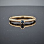 Modern Heirloom® 14KY Stackable Birthstone Ring w/ 3mm Blue Topaz, 2mm, Sz 7.0