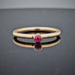 Modern Heirloom® 14KY Stackable Birthstone Ring w/ 3mm Lab Ruby, 2mm, Sz 7.0