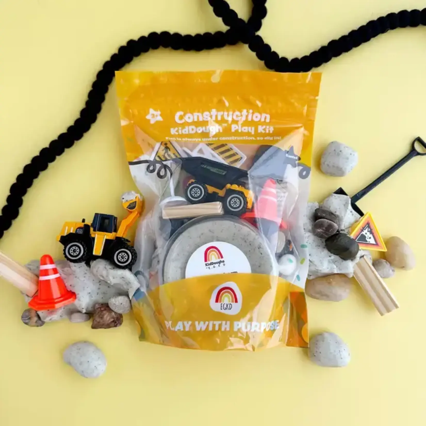 Earth Grown KidDoughs Construction - Cookies & Cream - KidDough Play Kit