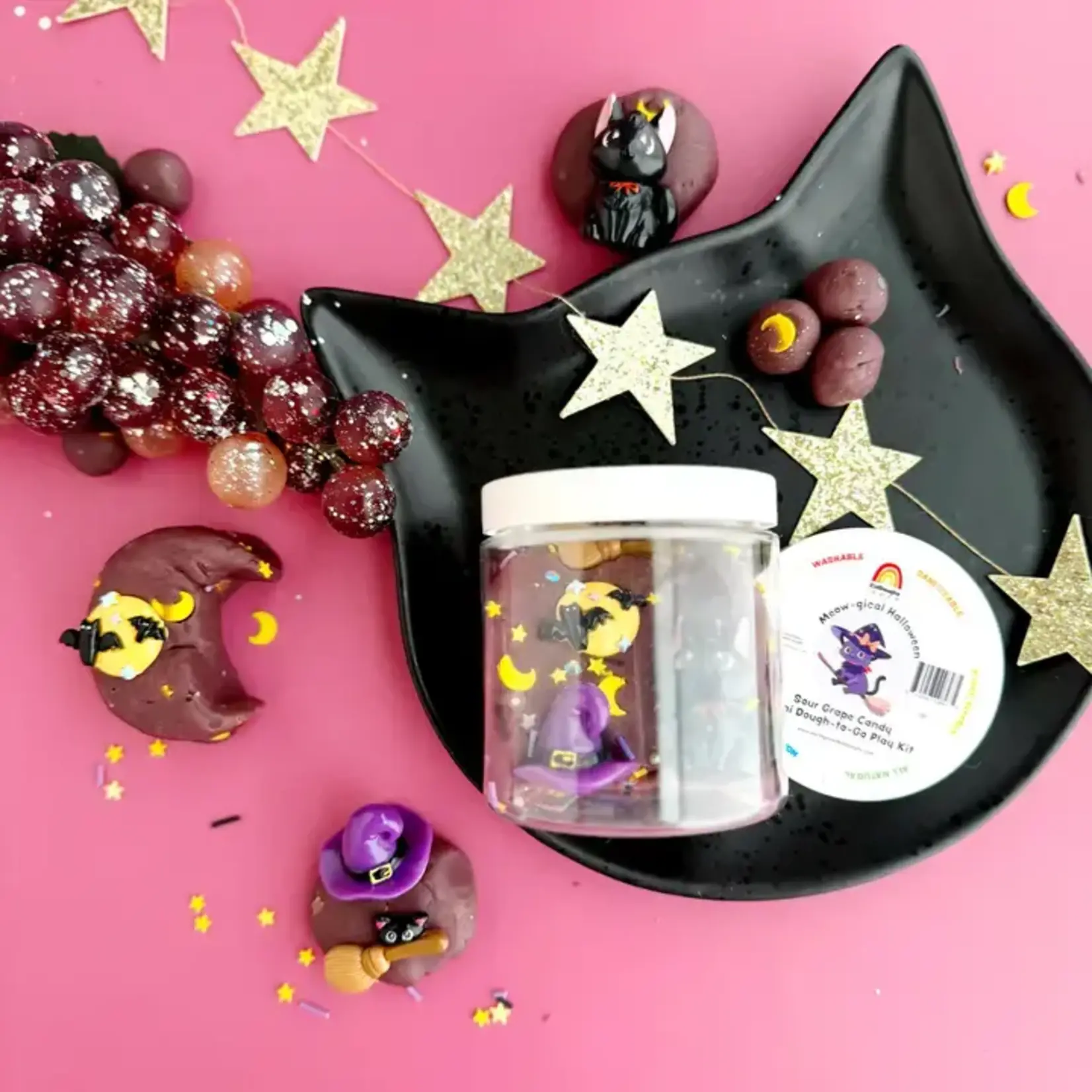 Earth Grown KidDoughs Meow-gical Halloween- Sour Grape - Mini KidDough Play Kit