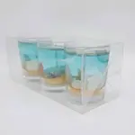 JEMS of the Sea Seascape Gel Candle - Real Sand/Shells - Votive Sampler: Honeysuckle Jasmine/Lavender/Drops of Rain