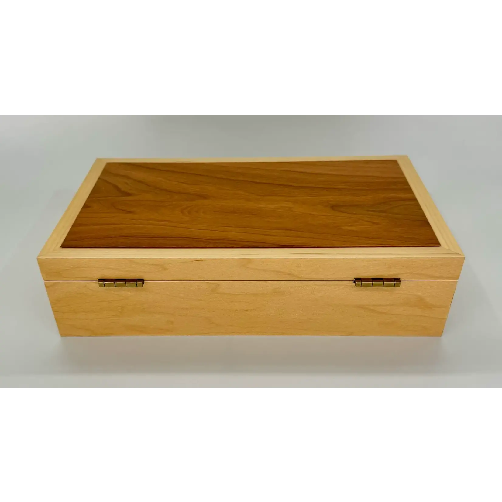 Fuji Wood Design Wooden Keepsake Box with Cherry Wood Top and Maple