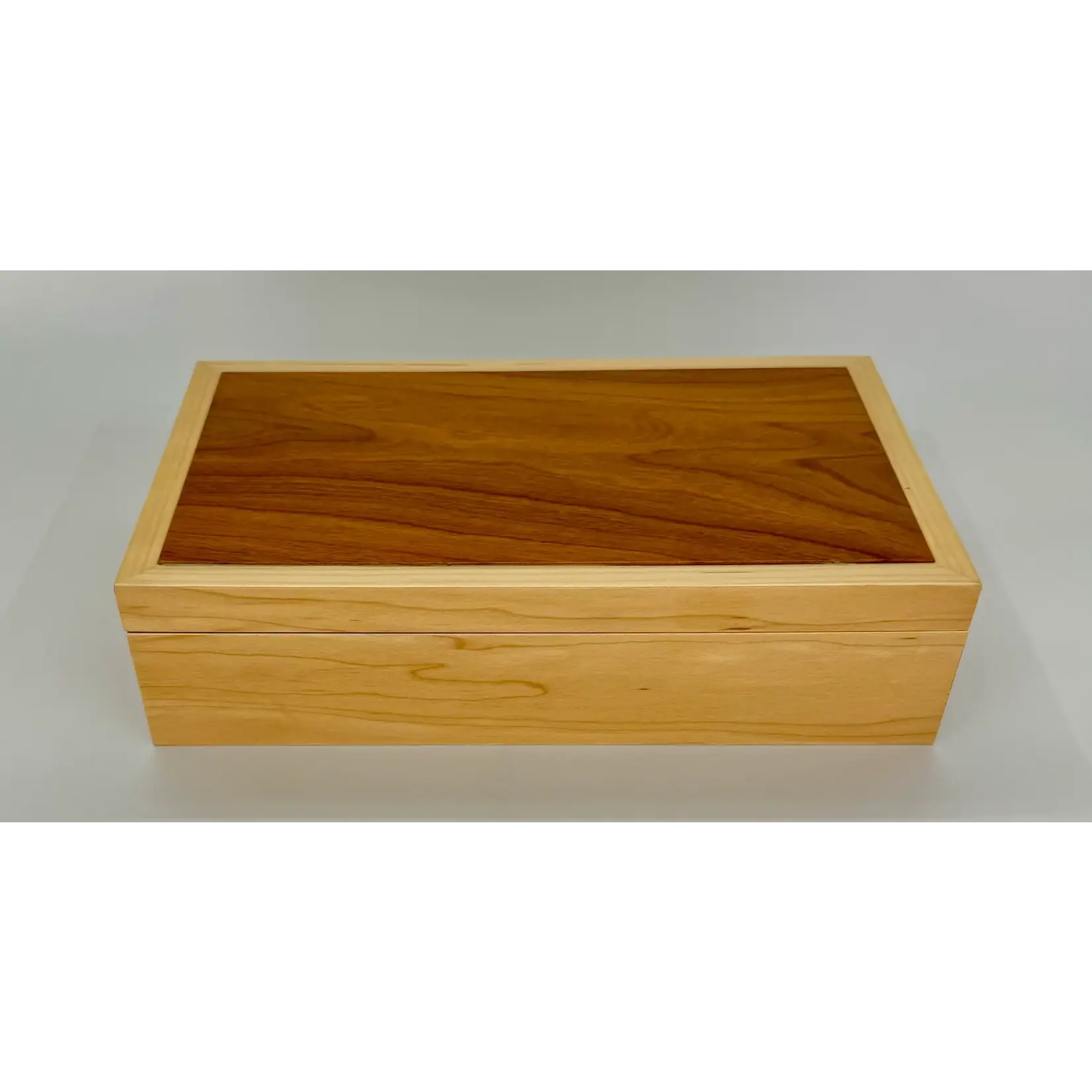 Fuji Wood Design Wooden Keepsake Box with Cherry Wood Top and Maple