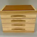 Fuji Wood Design Large Wooden Accessory Box with Cherry Wood Top