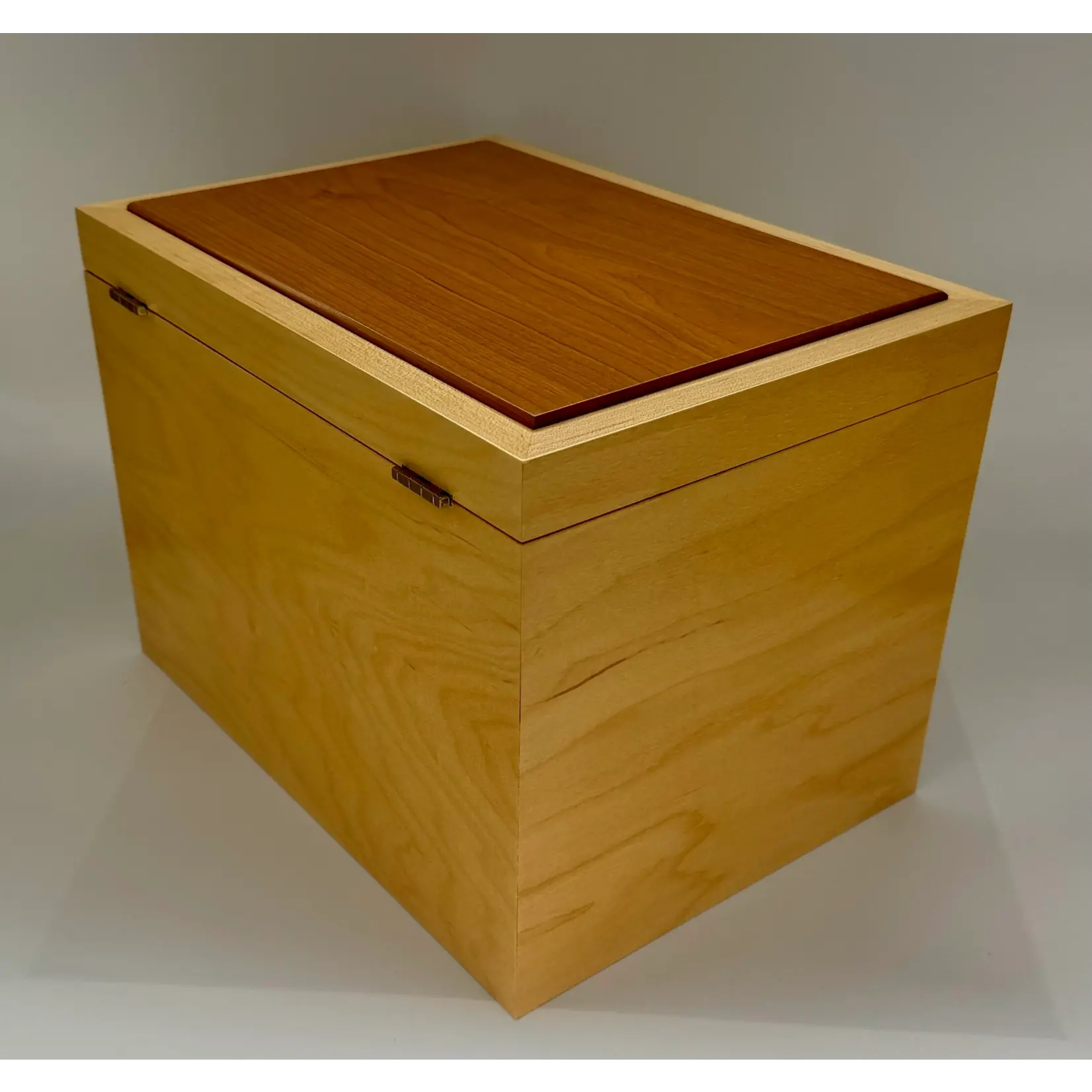 Fuji Wood Design Large Wooden Accessory Box with Cherry Wood Top