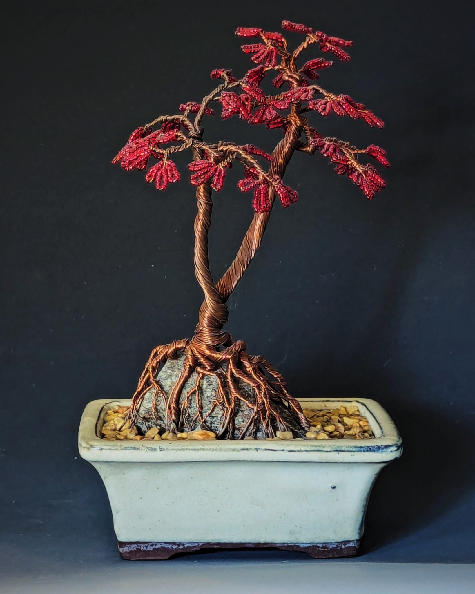 Japanese Maple Wire Scuplture - Silver Bonsai Gallery