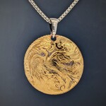Modern Heirloom® Phoenix Rising Die-Struck 22mm Pendant, 18k Gold-Sterling bi metal