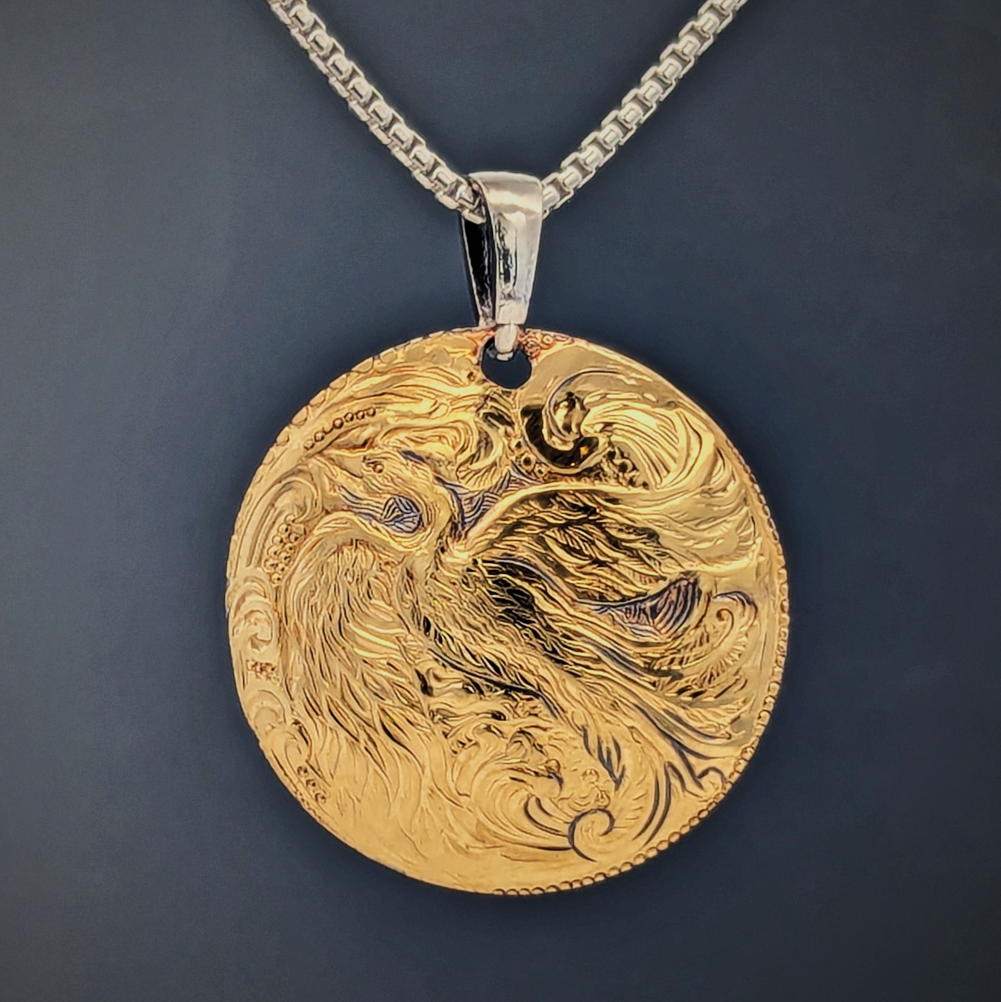 ネックレス・ペンダント 24K Gold-Plated Woven Tapestry Amulet Necklace Titanium Gold Flower Leaf Branch Green CZ Pendant Chain