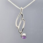 Modern Heirloom® Torchlight Amethyst Pendant, 5mm Cab, 16"-1.1mm