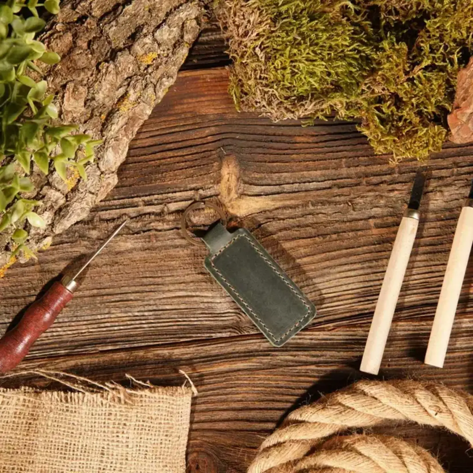 American Leather Goods Leather Keychain