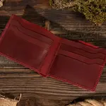 American Leather Goods Leather Bifold - Red