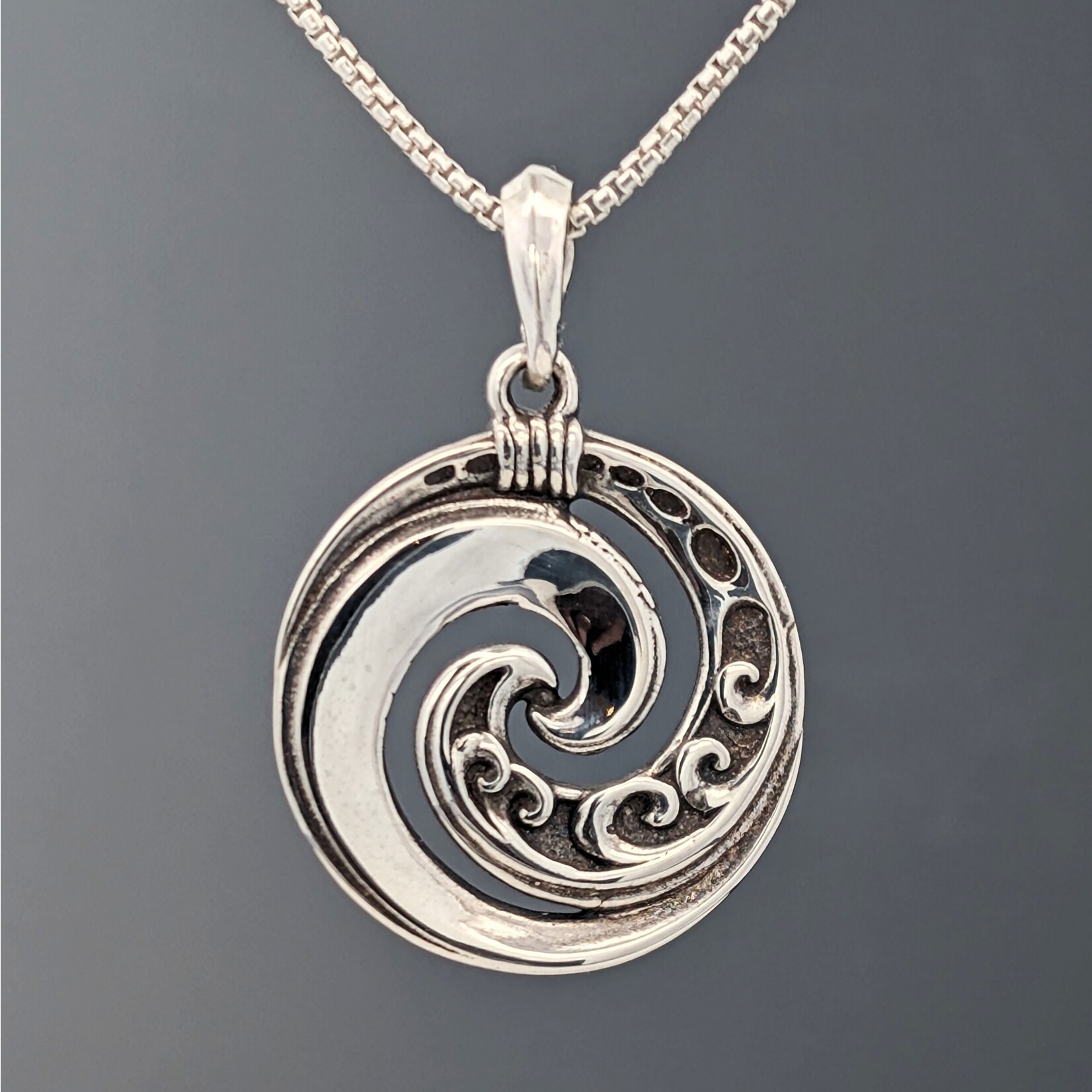 Modern Heirloom® Koru Pendant, 18" Rounded Box 1.1mm