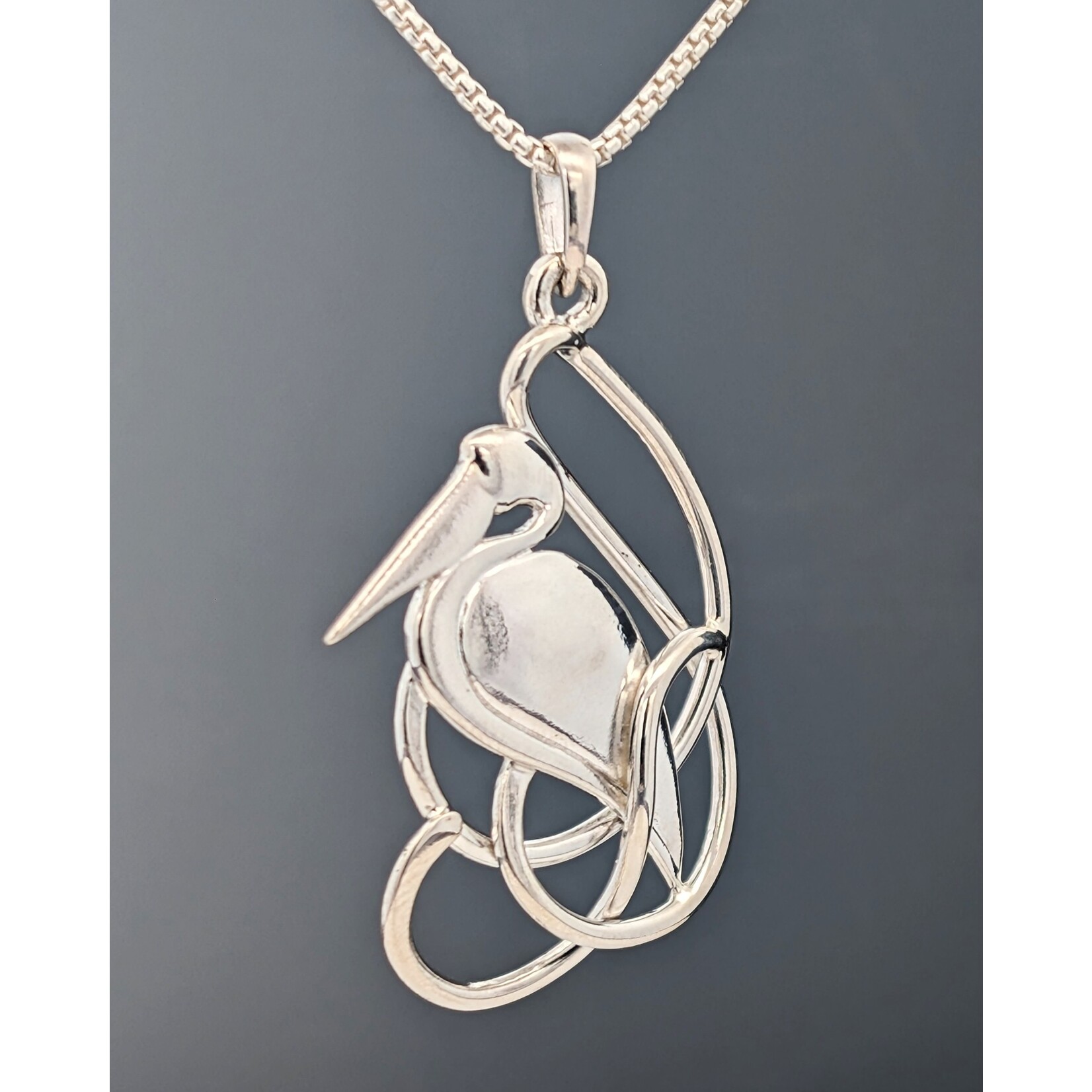 Modern Heirloom® Elegant Pelican Large Pendant, 22" Spiga 1.3mm