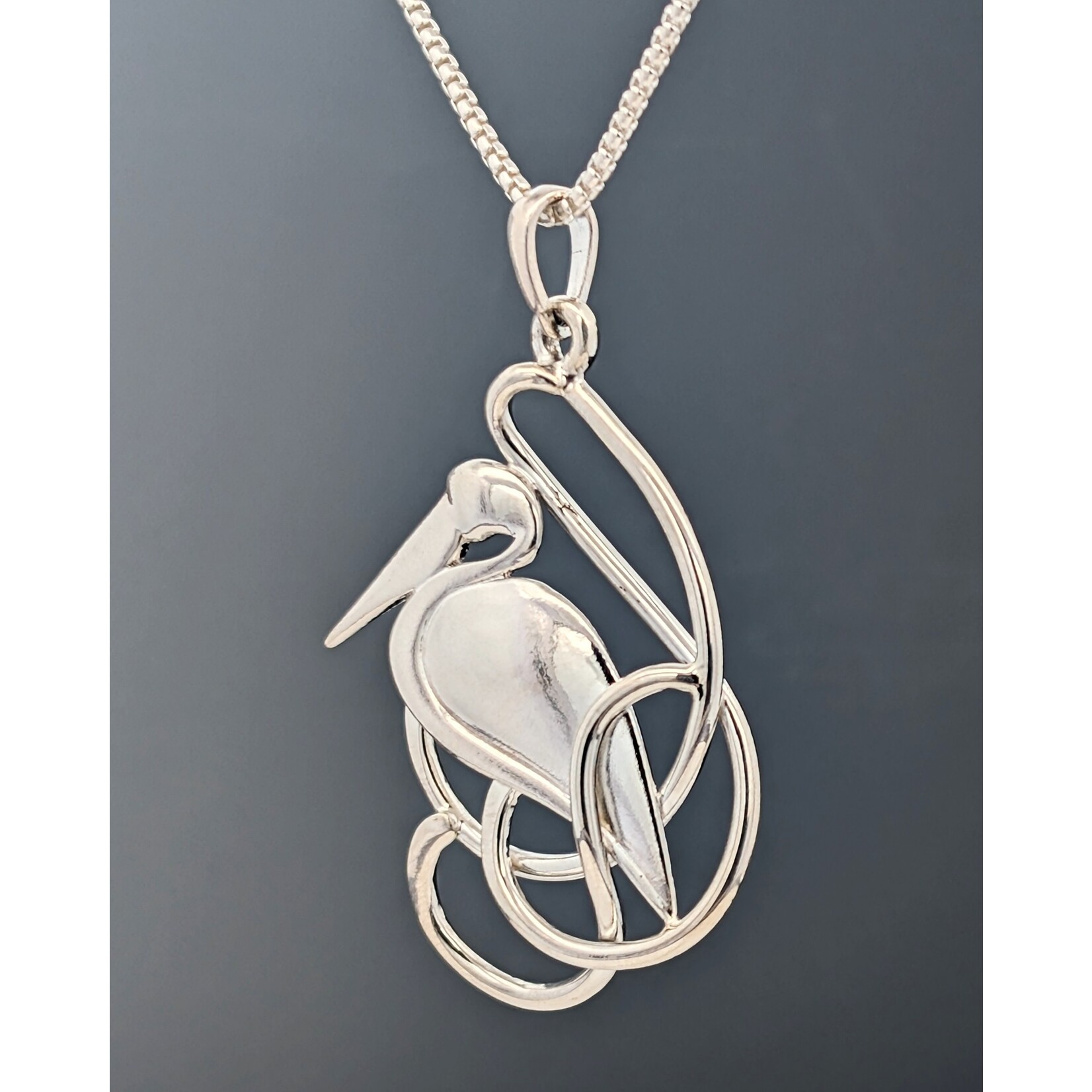 Modern Heirloom® Elegant Pelican Large Pendant, 22" Spiga 1.3mm