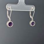 Sterling Filigree Dangle Earring w/ 6mm Amethyst