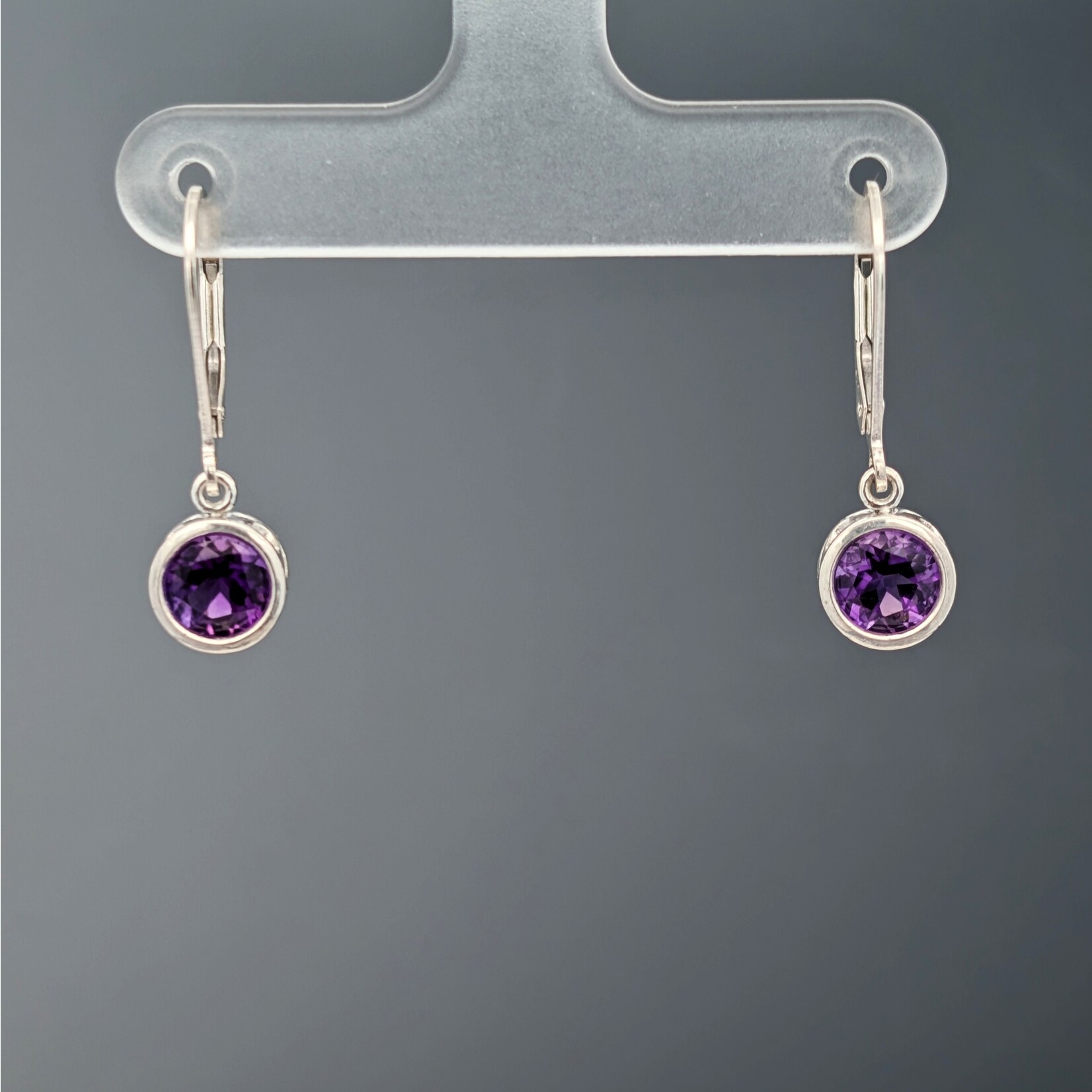 Sterling Filigree Dangle Earring w/ 6mm Amethyst