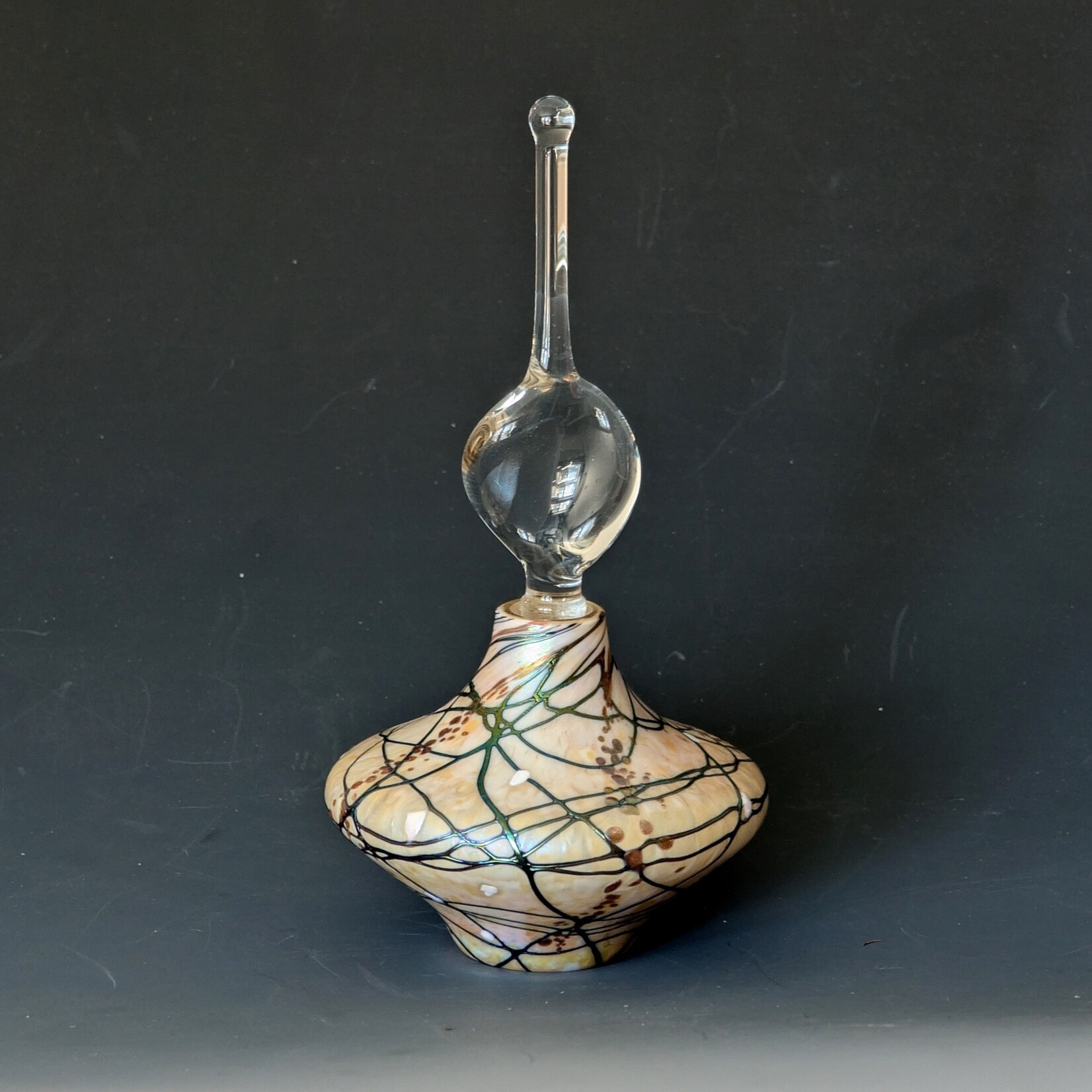Vines Art Glass Cherry Blossom Perfume Bottle - Ogee Twist