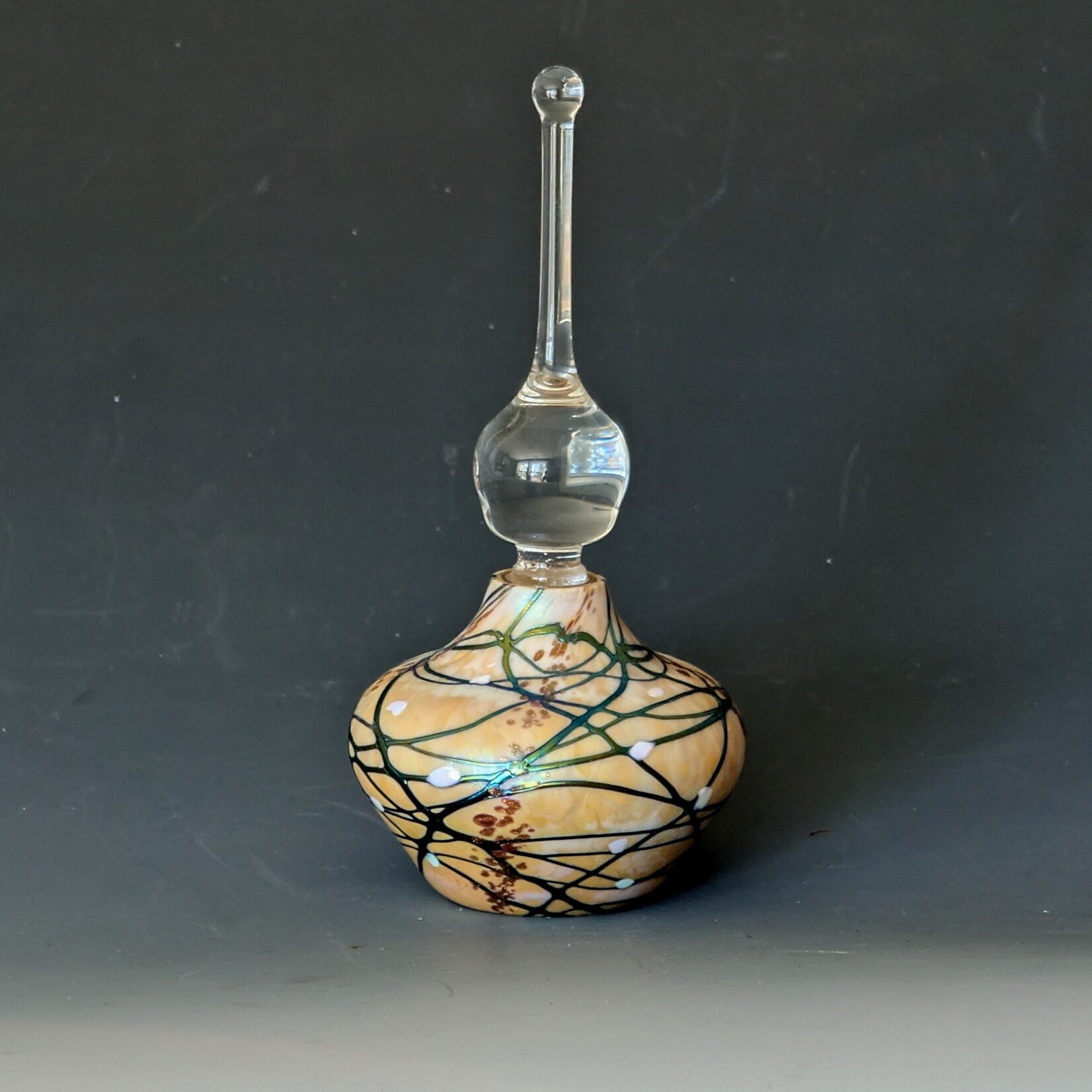 Vines Art Glass Cherry Blossom Perfume Bottle - Small