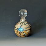 Vines Art Glass Cherry Blossom Perfume Bottle - Round Top