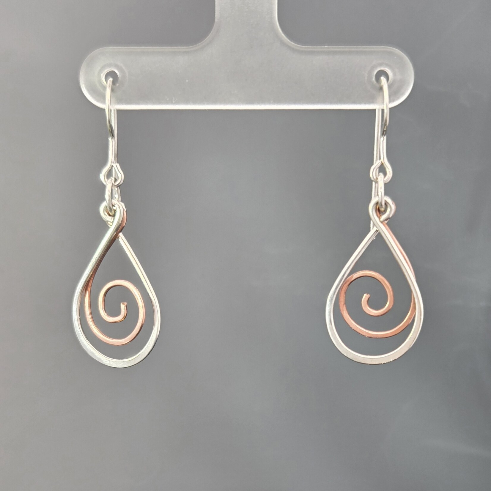 Modern Heirloom® Teardrop Spiral Earrings, Sterling & Copper