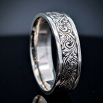 Modern Heirloom® Wide Scroll Band, Flat, 6mm, Sterling, Sz11.5