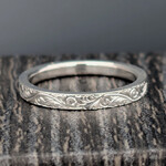 Modern Heirloom® Line Cut Alternating Scroll Band, Flat, 3mm, Sterling, sz8