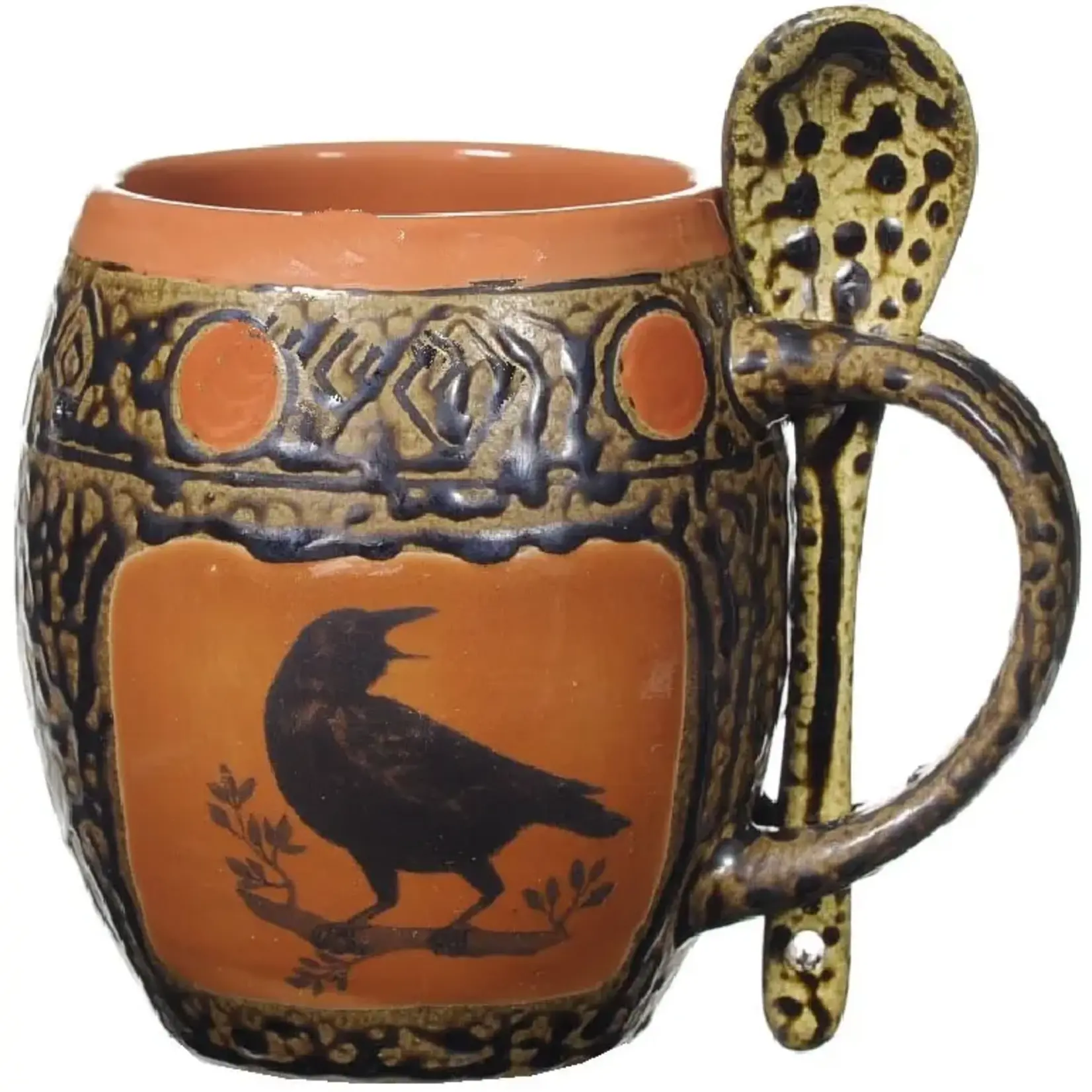 Always Azul Pottery Crow #1 Mug with Spoon