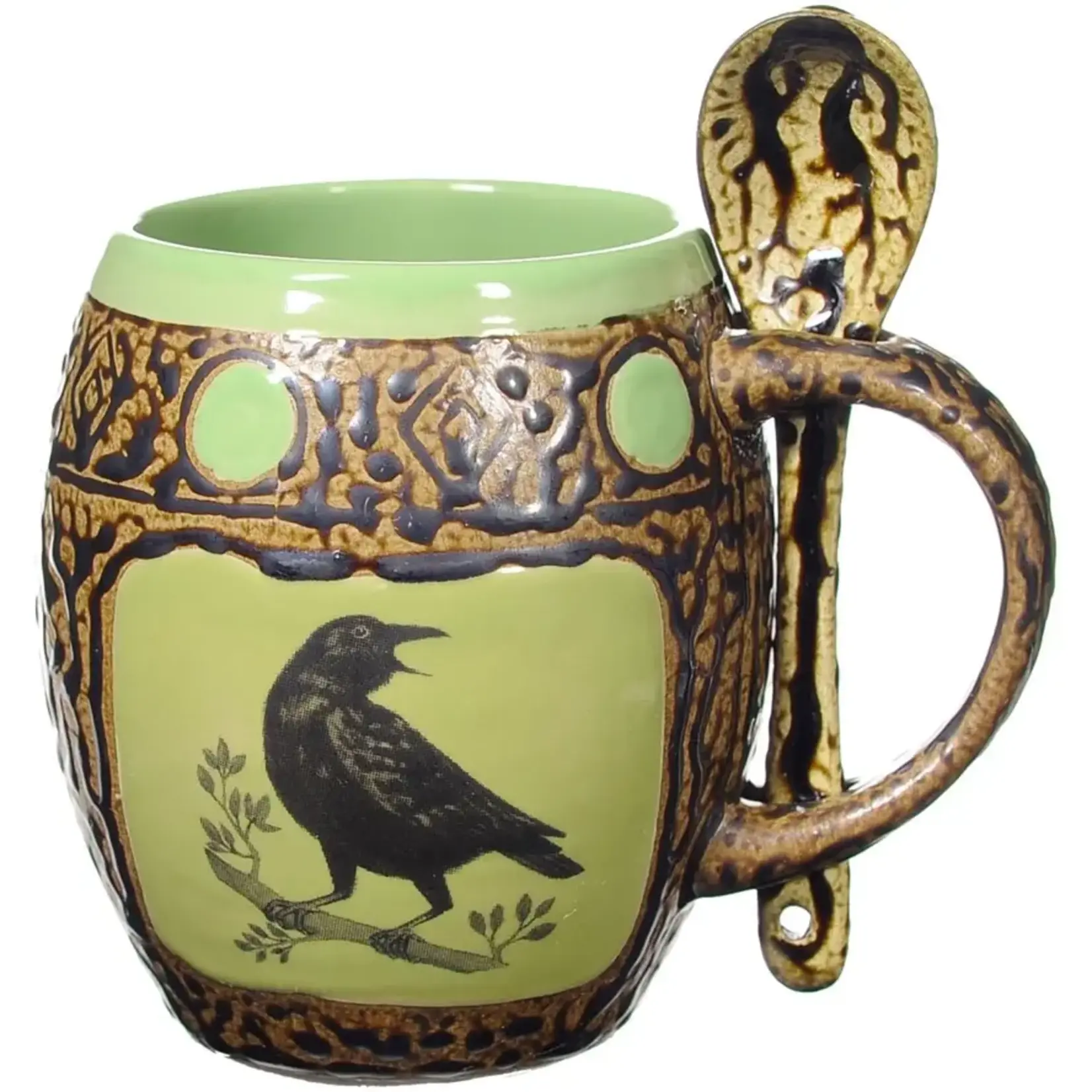 Always Azul Pottery Crow #1 Mug with Spoon
