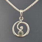 Modern Heirloom® Spiral Pendant w/ 4mm Peridot Cabochon