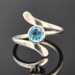 Modern Heirloom® Bypass Ring w/ 6mm Swiss Blue Topaz, Size 7