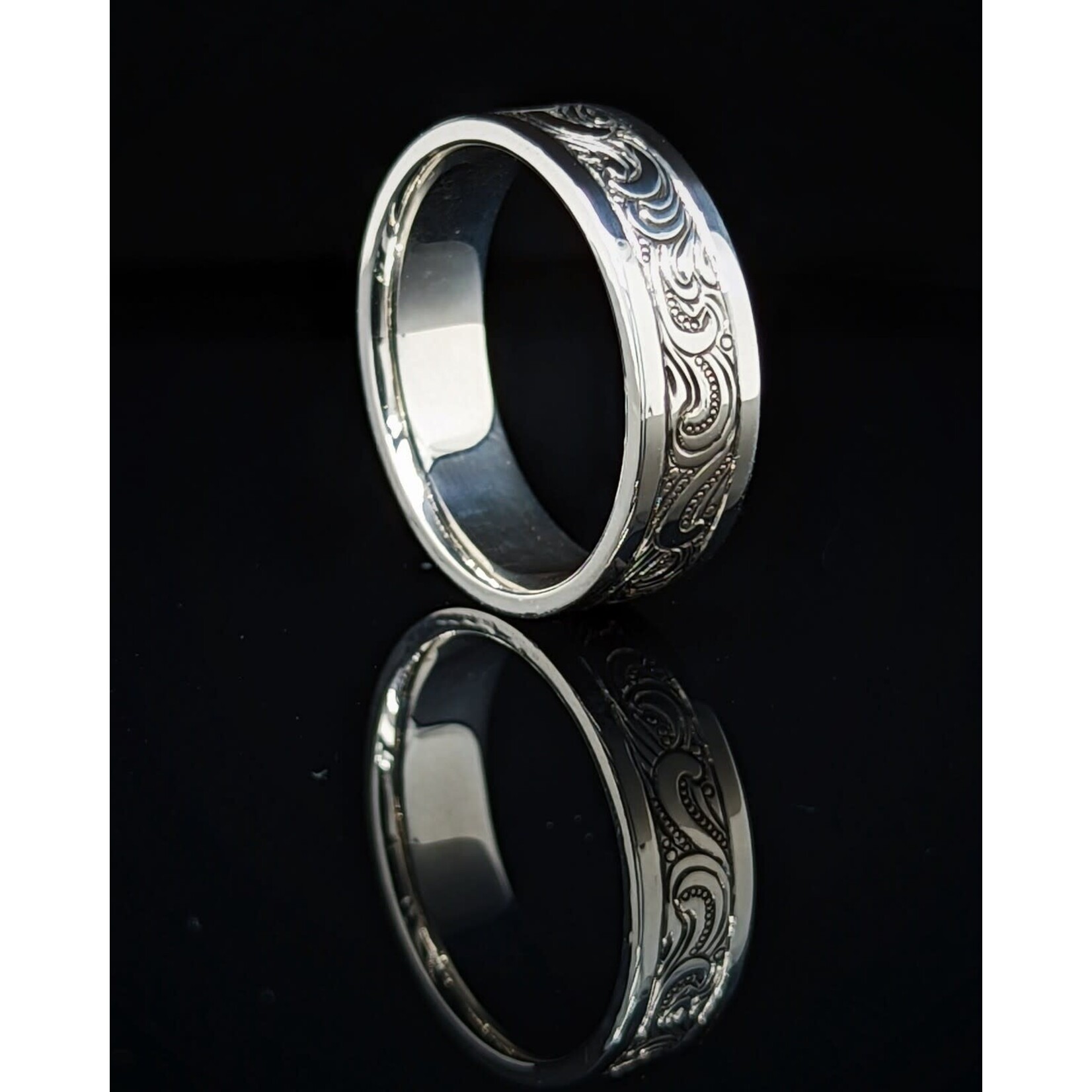 Modern Heirloom® Engraved Wave Ring , Sterling, Size 10