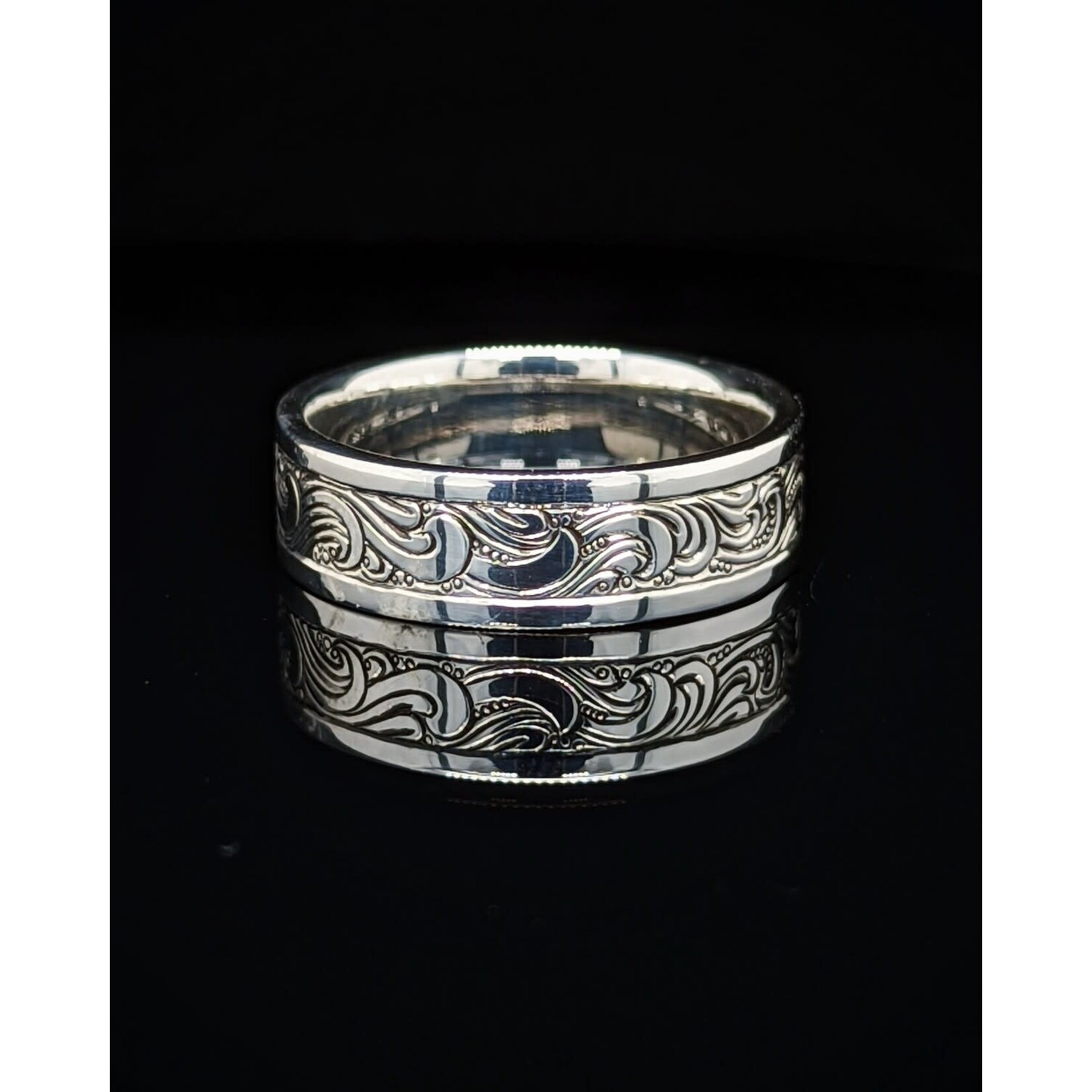 Modern Heirloom® Engraved Wave Ring , Sterling, Size 10