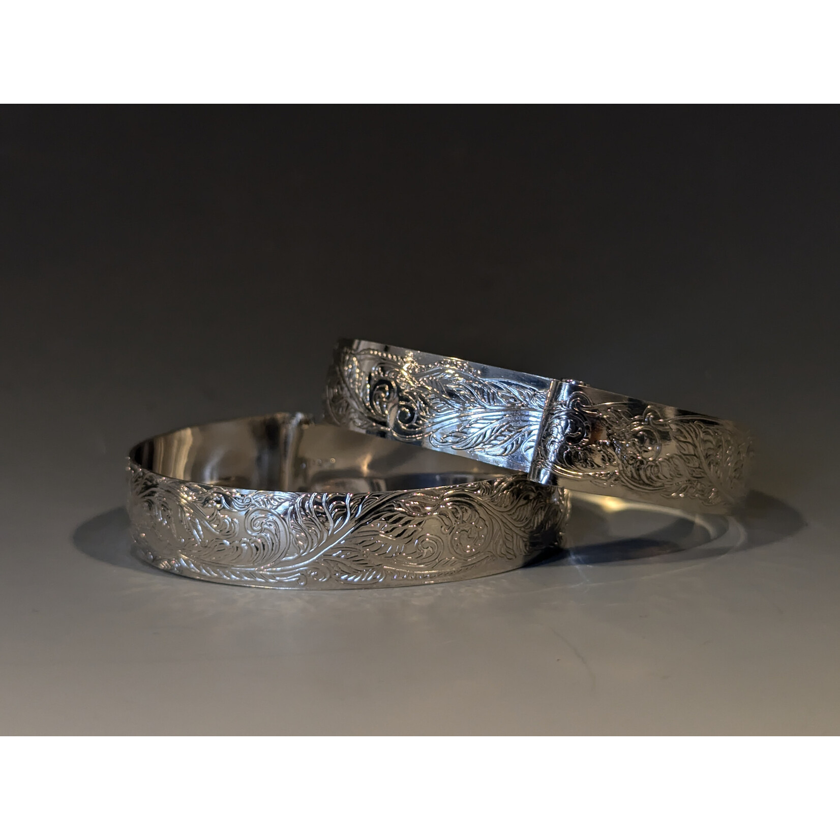 Modern Heirloom® Embossed Fiddlehead Fern Scroll Bracelet, Sterling Silver, 13mm