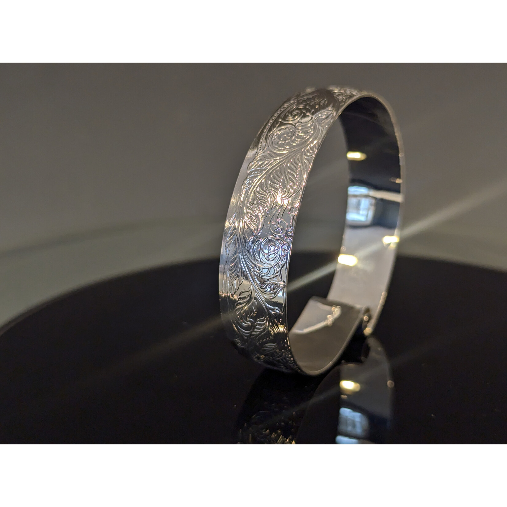 Modern Heirloom® Embossed Fiddlehead Fern Scroll Bracelet, Sterling Silver, 13mm