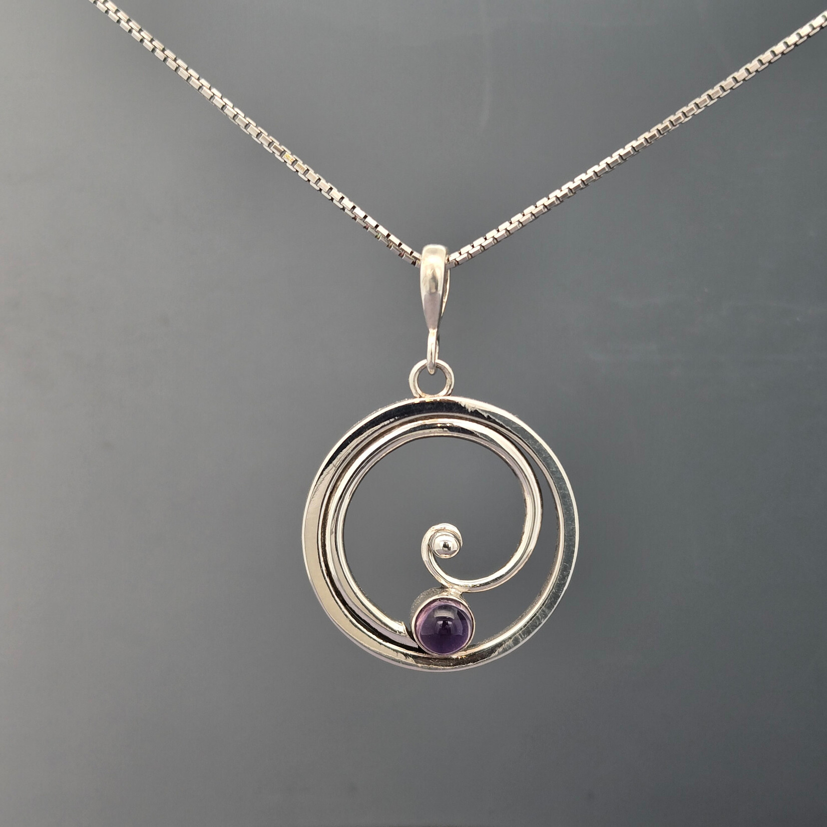 Modern Heirloom® Spiral Circle Necklace w/ 5mm Gemstone
