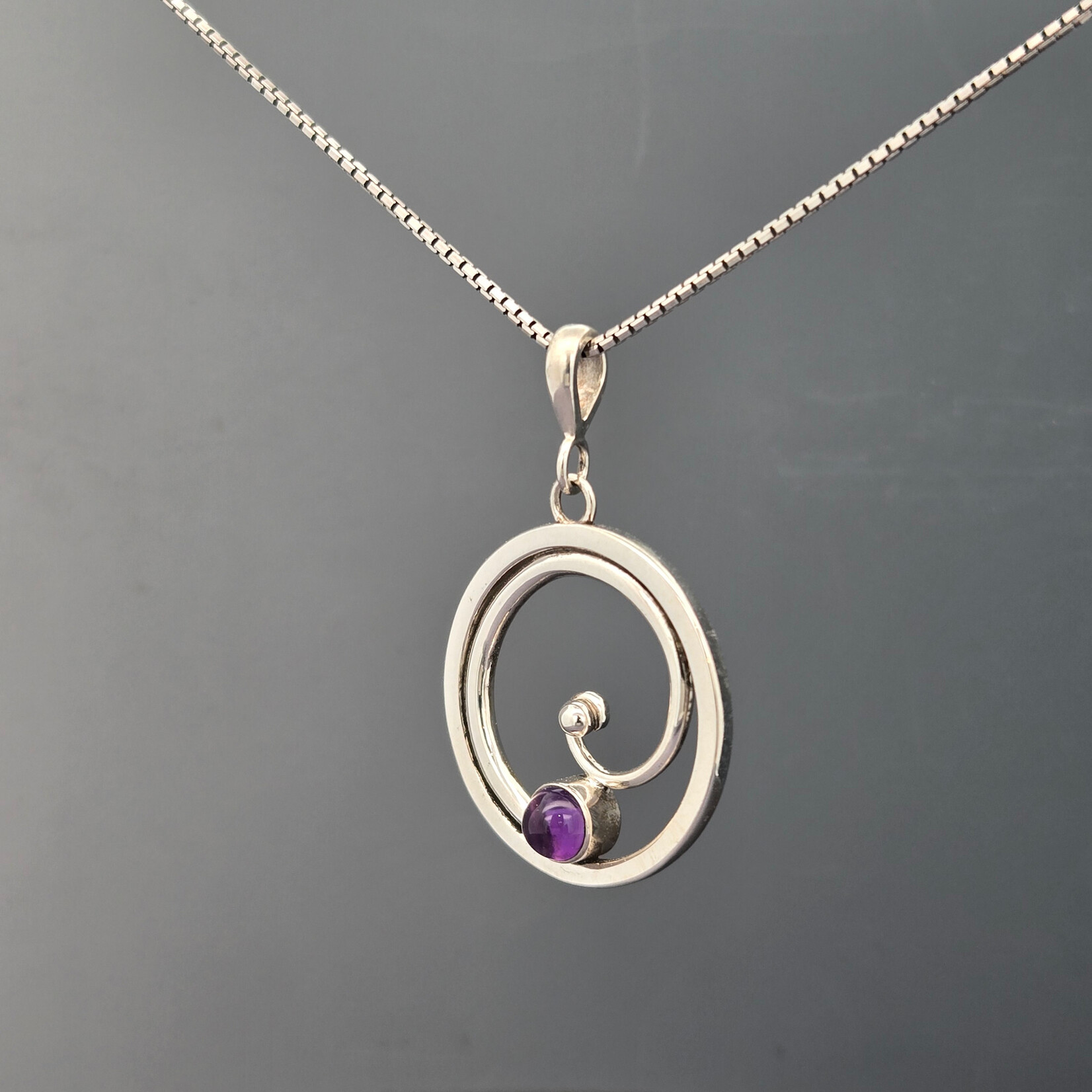 Modern Heirloom® Spiral Circle Necklace w/ 5mm Gemstone