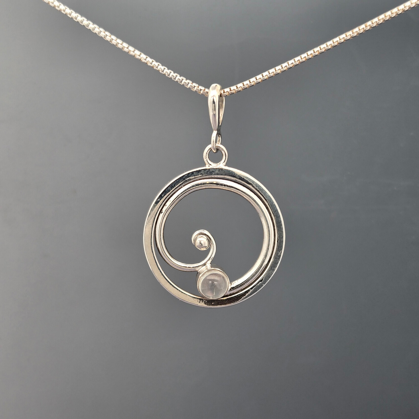 Modern Heirloom® Spiral Circle Necklace w/ 5mm Gemstone