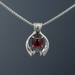 Modern Heirloom® Wishbone Relic, 8mm Garnet & Sterling