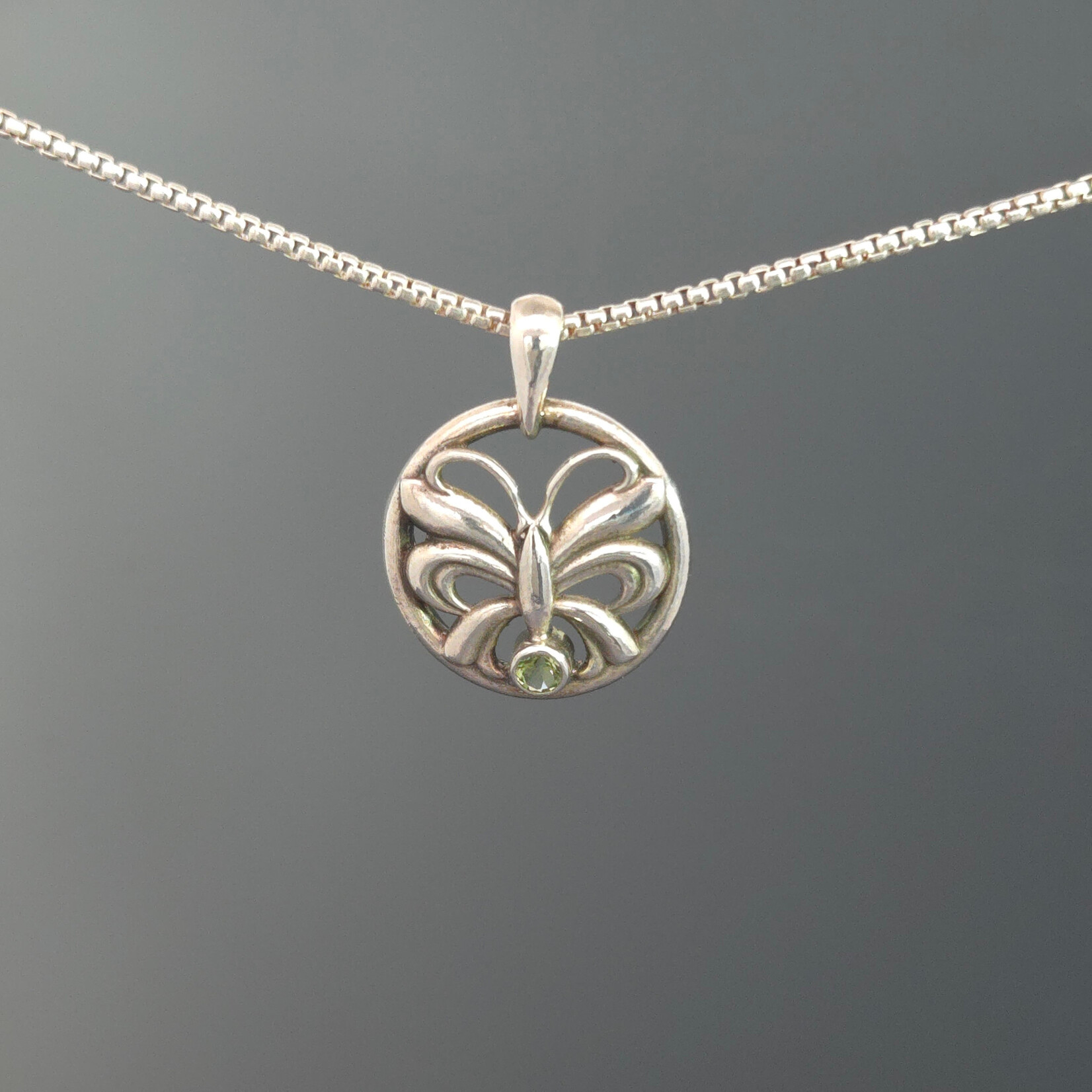 Modern Heirloom® Nouveau Butterfly Necklace, 3mm Peridot