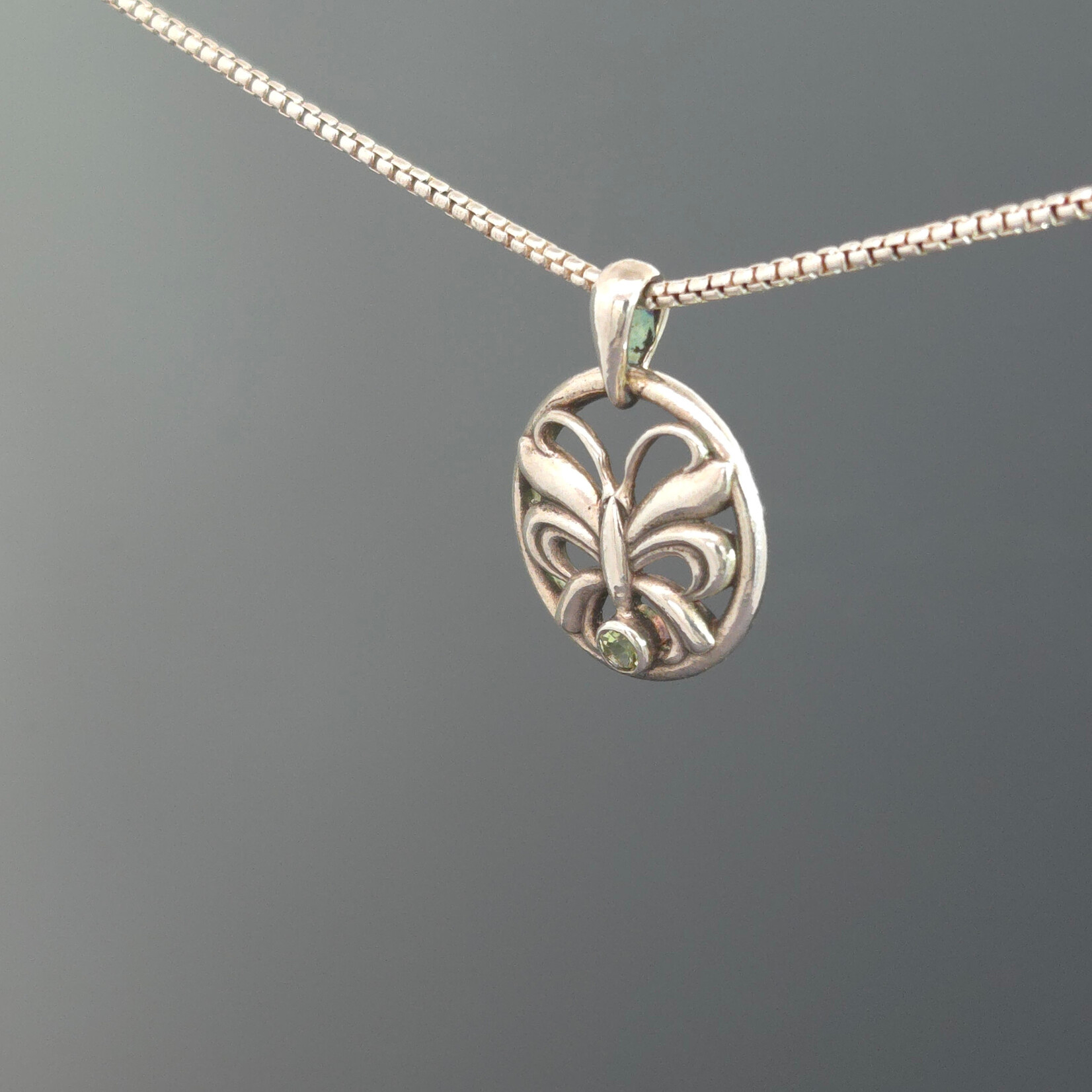 Modern Heirloom® Nouveau Butterfly Necklace, 3mm Peridot
