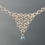Modern Heirloom® Chain Maille Drop 5mm Blue Topaz Necklace